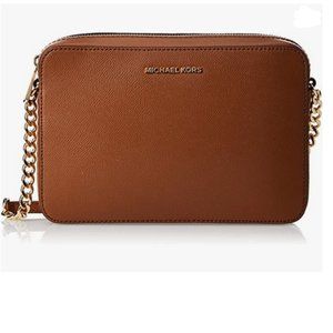 Michael Kors Women's Jet Set Crossbody Leather Bag, Luggage, Large …